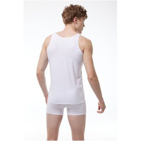 Resim Malabadi Erkek Beyaz Ince Askılı Iz Yapmayan Modal Atlet 013 Beyaz 