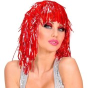 Resim Kuzgun Ticaret Bfs Kırmızı Işıltılı Metalize Parti Peruğu 