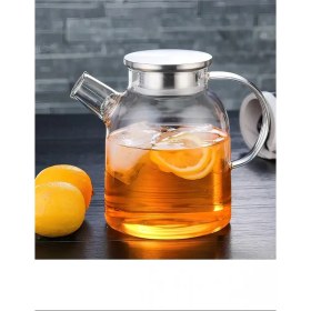 Resim Çelik Kapaklı Borosilikat Cam Demlik 1500ML -CM-2003 