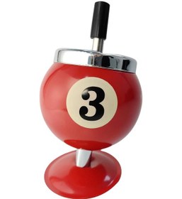Resim Perlotus Çelik Kırmızı Bilardo Top Dizayn Yuvarlak Basmalı Küllük Pratik Kül Tablası 