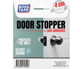 Resim Boss Tape Yapışkanlı Kapı Stoperi Şeffaf 4 Adet Kapı Kolu Çarpma Engelleyici 