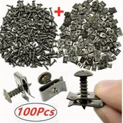 Resim 100 Adet Karışık Araba Metal Vida Kilit Klipsi, Pas Önleyici Klipsli U-Tipi Klip ve Demir Levha Motosikletler için Metal Vidalı Bağlantı Klipsi 