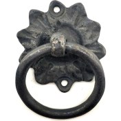 Resim Antika Tarz Dekoratif Pirinç Çiçek Mobilya Kulbu, Kapı Kilit Halkası - 50MM, Oksit - Lisinya 