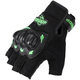 Resim Truck Bsddp Erkek Yarım Motosiklet Eldiveni - Dört Mevsim Kaymaz Nefes Alabilir Motosiklet Eldiveni Açık Yeşil 