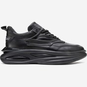 Resim MARCOMEN Erkek Kalın Air Taban Sneaker Gerçek Deri MC 18509 SİYAH 