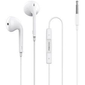 Resim 3.5mm Kulakiçi Kulaklık Recci REP-L07 Hi-Fi Ses Kaliteli Beyaz 