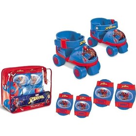 Resim Sunman Spiderman 4 Teker Paten Seti Kırmızı - Mavi 