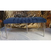 Resim turgutsa Lajivert Lüx Metal Ayaklı Uzun Puf Bench (120cm) 