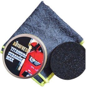 Resim Autofresh Titanyum Seramik Wax Araç Parlatıcı Canuaba Wax 175 G + Sünger ve Mikrofiber Bez 