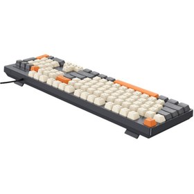 Resim GHK TECH 104 Tuş 3 Renk Tasarımlı Kablolu İngilizce Klavye 