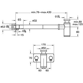 Resim A4515934 Vitra Origin Lavabo Sifonu, Simetrik Rozet, Fırçalı Nikel 
