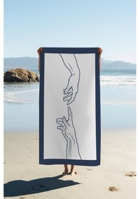 Resim Dijital Baskı Plaj Deniz Havlusu Modern Desenli Peştamal Hvl0090 Renkli 