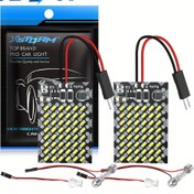 Resim EXstorm 2 Adet Süper Parlak LED 48SMD 3014 Otomatik Kubbe Panel Işığı Araba İç Mekan Okuma Lambası, T10 W5W C5W 31mm-41mm Feston Adaptör Tabanlı 