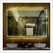 Resim Dnr-Mirror70x100 Cm Günışığı Ledli Tasarım Kumlamalı Banyo Aynası Makyaj Aynası Işıklı Ayna 