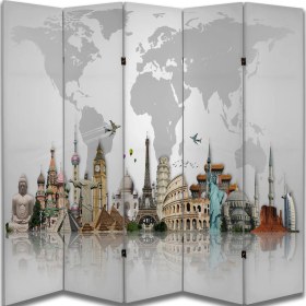 Resim Coğrafya Temalı Özel Tasarım Paravan Room Divider 180 x 200 cm 