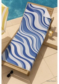 Resim Unisex Desenli Baskılı Deniz Plaj Havlusu Dalga Desen 70x140 Cm Renkli 