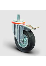 Resim EM05SPR100F Oynak Civatalı Frenli Kauçuk Tekerlek Çap:100 