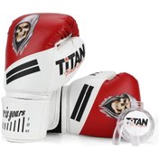 Resim Titan Sport Kırmızı Beyaz Hayalet Kurukafa Desenli Boks Eldiveni 2'li Set Çok Renkli 