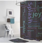 Resim Zethome Tropik Banyo Duş Perdesi World Cloud Tek Kanat 1X180 Çok Renkli 