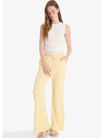 Resim Defacto Wide Leg Cepli Normal Bel Standart Boy Bürümcük Pantolon F7659ax25auyl252 Sarı 