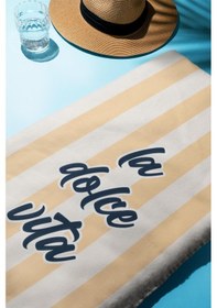 Resim Dijital Baskı Plaj Deniz Havlusu Dolce Vita Desenli Peştamal Hvl0219 Renkli 