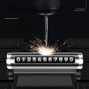 Resim Yüksek Kaliteli Metal Rulo Park Numarası Plakası - Araç Taşınması için Geçici Gizli Araba Telefon Numarası Göstergesi, Dayanıklı ve Şık Otomotiv Aksesuarı, Araç Numara Gösterge | Modern Araba Cihazı | Ayarlanabilir Numara Plakası 