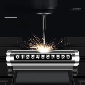 Resim Yüksek Kaliteli Metal Rulo Park Numarası Plakası - Araç Taşınması için Geçici Gizli Araba Telefon Numarası Göstergesi, Dayanıklı ve Şık Otomotiv Aksesuarı, Araç Numara Gösterge | Modern Araba Cihazı | Ayarlanabilir Numara Plakası 