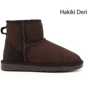 Resim Gönderi R Kahve Nubuk Kısa Hakiki Deri Kürklü Bot Kahverengi Nubuk 