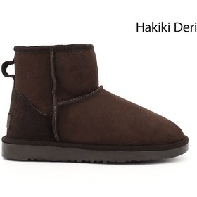 Resim Gönderi R Kahve Nubuk Kısa Hakiki Deri Kürklü Bot Kahverengi Nubuk 