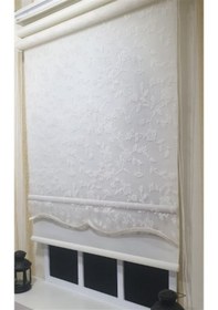 Resim Çift Mekanizmalı Beyaz Tül Perde Ve Ekru Stor Perde Stb45248-v110 Ekru 