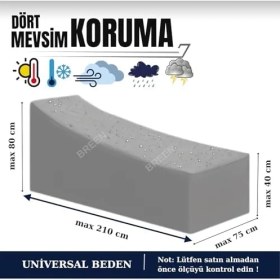 Resim Şezlong Koruma Örtüsü, Şezlong Koruyucu Kılıf, Su Geçirmez, Güneşten Korur, Toz ve Kir Önleyici Branda(Gri) 