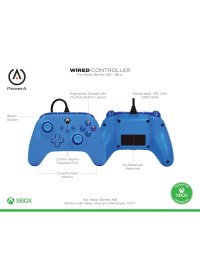 Resim Xbox Series X|s ve Windows 10/11 Için Kablolu Powera Controller - Mavi, Gamepad, Kablolu Video Oyun 