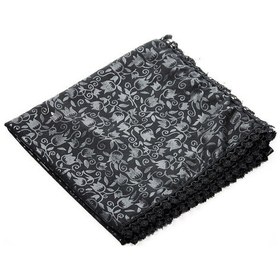 Resim Fistolu Kare Pamuklu Örtü - Siyah 