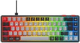 Resim Rampage Yoru Mini Type-c Bağlantı RGB Mekanik Gaming Oyuncu Klavyesi Red Switch Q Tr Hot Swap 