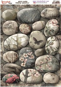 Resim Pirinç Dekopaj Kağıdı 30x42cm Pt-595 Deniz Taşları 