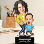 Resim Harika Anne ve Oğlu Karikatürlü Biblo 