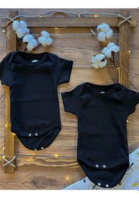 Resim Betulbebek 2 Li Siyah Renk Bebek Body Atlet Zıbın Seti Siyah 
