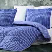 Resim Maxstyle Bambu Çizgili Lacivert Çift Kişilik Nevresim Takımı 