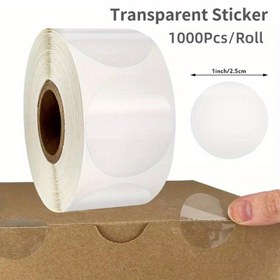 Resim 1000 adet Delikli Şeffaf Yuvarlak Mühür Etiketleri - Kendinden Yapışkanlı, Zarflar, Kutular & Hediye Paketleme için Şeffaf Etiketler, Vaf Mühür, Daire Etiket Noktaları 