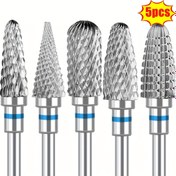 Resim 5 Parça Tungsten Karbür Tırnak Matkap Ucu Seti, Açık Bej Renkli Tırnak ve Ölü Jel Çıkarma, Manikür Araçları ve Malzemeleri 