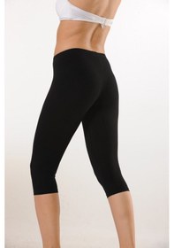 Resim Hmd 4001 Pamuk Diz Altı Kapri Tayt - Siyah SiYAH 
