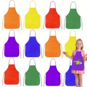 Resim 6/12 adet Canlı Renkli Non-Woven Çocuk Önlükleri - Renkli Polyester Sanatçı Önlükleri, Ayarlanabilir Askılar ile, Mutfak, Sınıf, El Sanatları ve Sanat Projeleri için Mükemmel, Çoklu Renkler Mevcut, El Sanatları Önlükleri | Oyunlu Tasarım | Dayanıklı Önlükler, Çocuklar için Önlük 