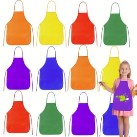 Resim 6/12 adet Canlı Renkli Non-Woven Çocuk Önlükleri - Renkli Polyester Sanatçı Önlükleri, Ayarlanabilir Askılar ile, Mutfak, Sınıf, El Sanatları ve Sanat Projeleri için Mükemmel, Çoklu Renkler Mevcut, El Sanatları Önlükleri | Oyunlu Tasarım | Dayanıklı Önlükler, Çocuklar için Önlük 