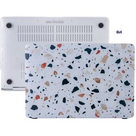 Resim Apple Uyumlu MacBook Air M1 Kılıf 13 İnç Terrazzonl Touchıd'li M1 Air A2337 A2179 A1932 İle Gri 