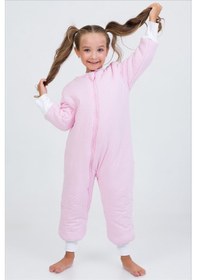 Resim Cantoy Kalın Elyaf Dolgulu Premium Kalite 2.5 Tog Desenli Unisex Çocuk Uyku Tulumu Şeker Pembe 