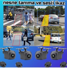 Resim 7 İnç Dvr Ekran Ve Araç Yaya Tanımalı Sesli İkazlı 4 Kameralı Set 