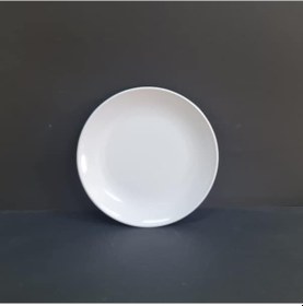 Resim 12 Adet Standart Düz Melamin Tatlı & Yemek Servis Tabağı 19 Cm - Beyaz Beyaz 
