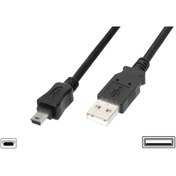 Resim USB 2.0 Bağlantı Kablosu, USB A Erkek - USB mini B (5 pin) Erkek, USB 2.0 Bağlantı Kablosu, USB A Erkek - USB mini B (5 pin) Erkek,