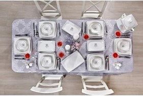 Resim Taç Real Bone Tia Platin 60 Parça 12 Kişilik Yemek Takımı 