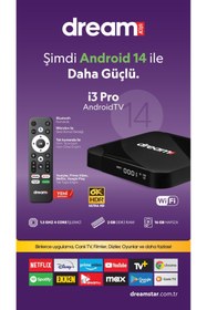 Resim Dreamstar i3 Pro | Android TV Box | Android 14 | Sesli Komut Desteği | 6K Ultra HD | WiFi | HDMI Kablo Hediye 